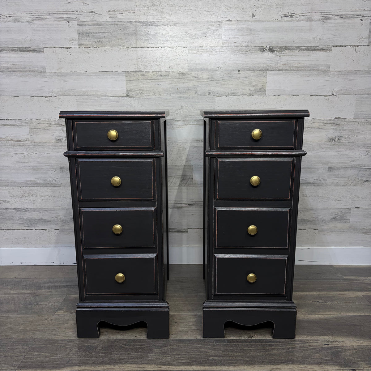 Matching Set Of 2 Black Nightstands