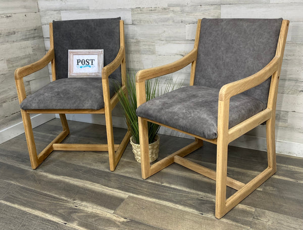 Set Of 2 Gray Accent Chairs