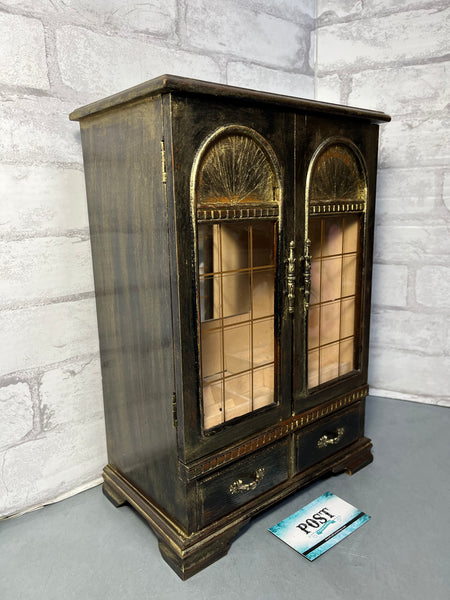Vintage Jewelry Black And Gold Armoire