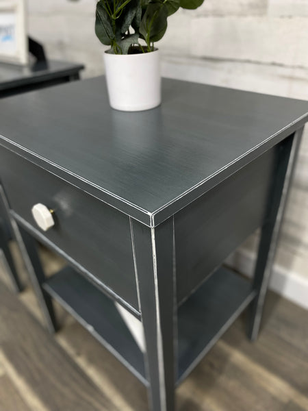 Set Of 2 Dark Gray Nightstands