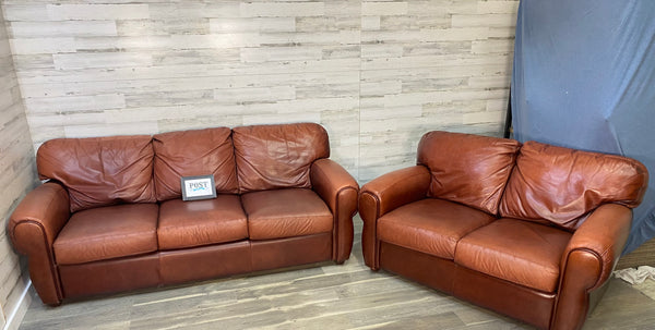 Leather Couch & Loveseat Set