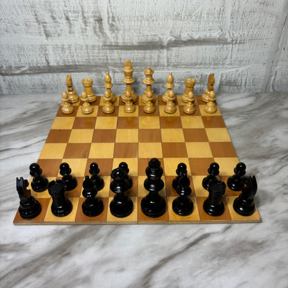 Vintage Wooden Portable Chess Set