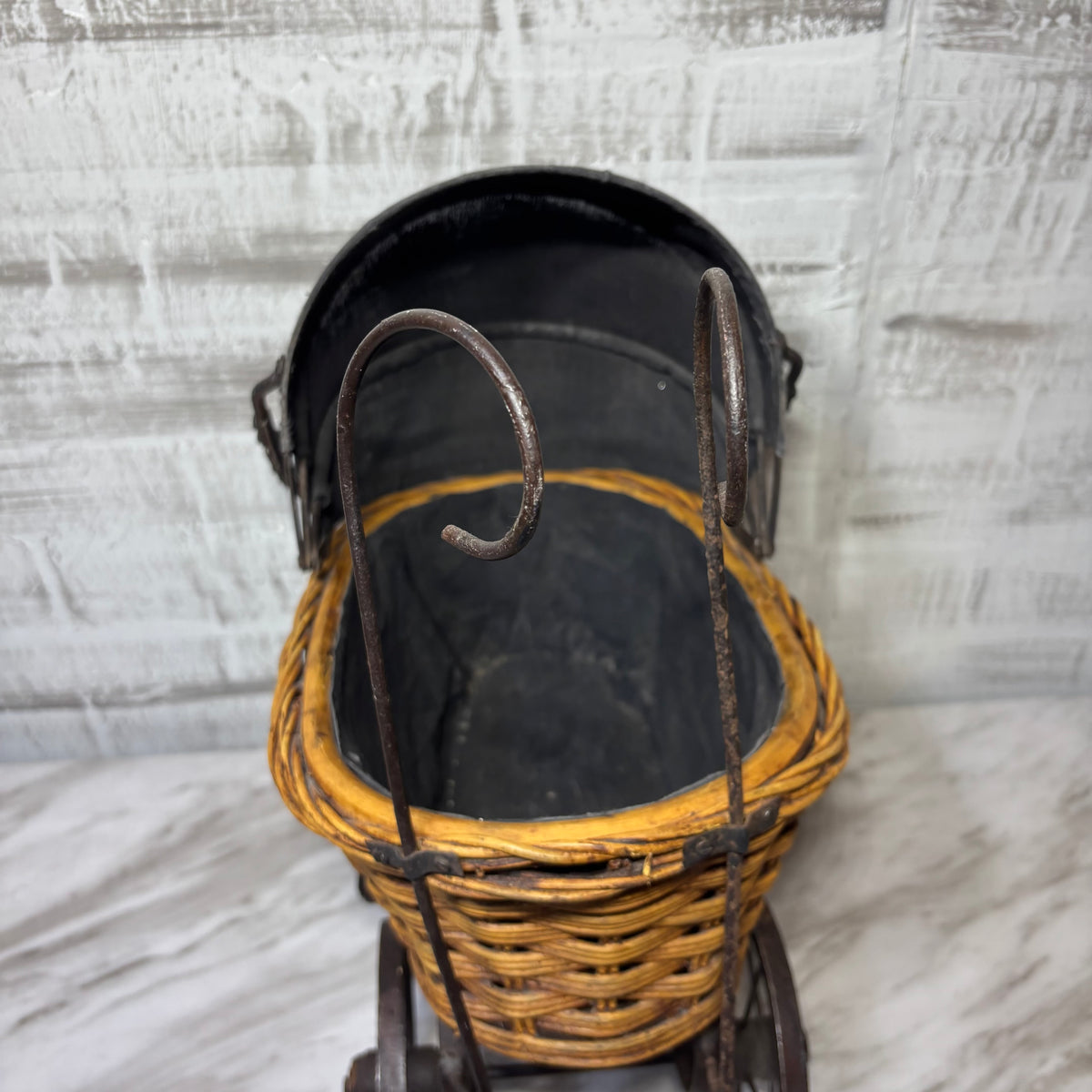 Vintage Antique Style Miniature Wicker Doll Carriage