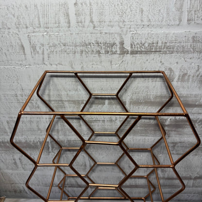 Rose Gold Honeycomb Wine Rack