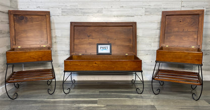 Set Of 3 Rustic Coffee & End Table Set