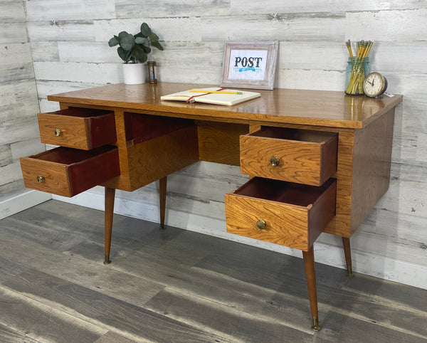 Mid Century Wood Desk