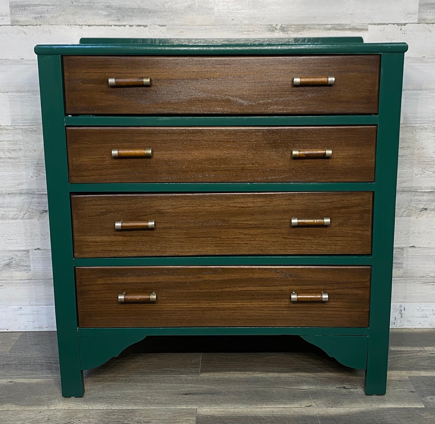Antique Green & Wood Dresser