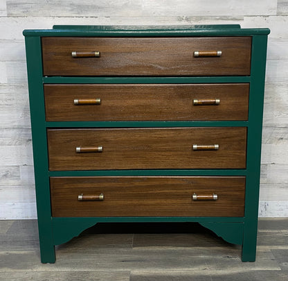 Antique Green & Wood Dresser