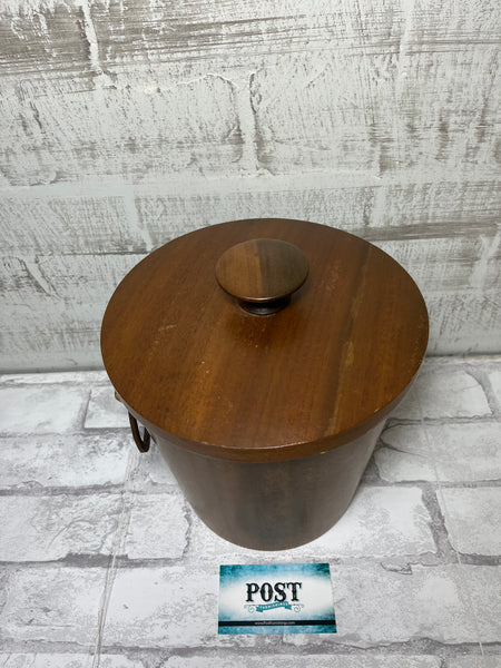 Mid Century Wooden Ice Bucket Made In Japan