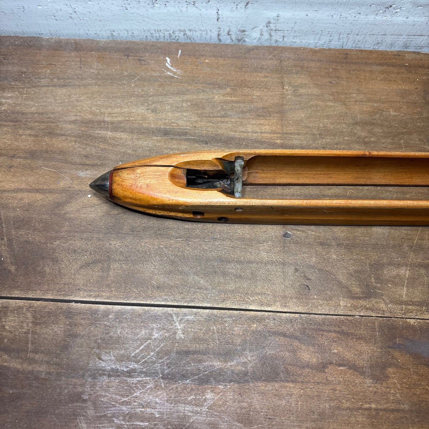 Vintage Wooden Flying Shuttle Weaving Loom Bobbin Holder