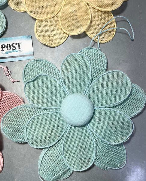 Burlap Flower Wall Decor Set