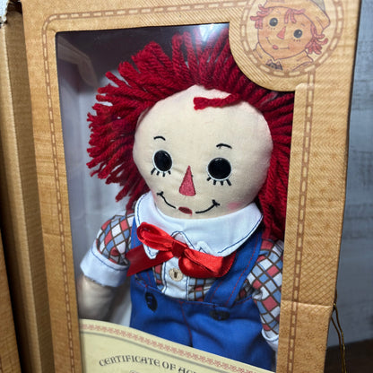 Raggedy Ann & Andy Dolls W/ Certificate Of Authenticity New In Box Set