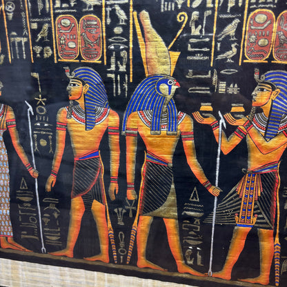 Eygpt Papyrus Painting Framed In Gold Frame