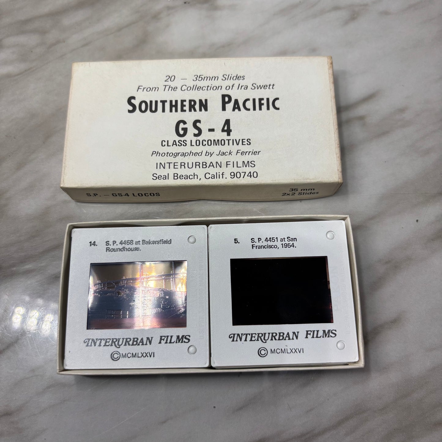 Vintage Boxed Set of 20 35mm “Southern Pacific” Interurban Film Slides