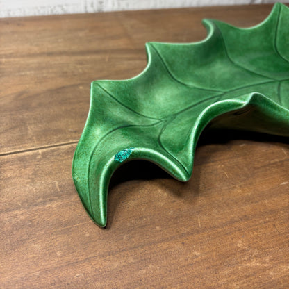 Vintage Holly Leaf Ceramic Candy Dish/ Tray
