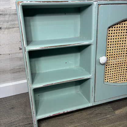 Wall Mounted Wood Storage Cabinet W/ Cane Door