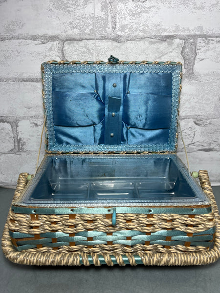 Woven Wicker Sewing Basket