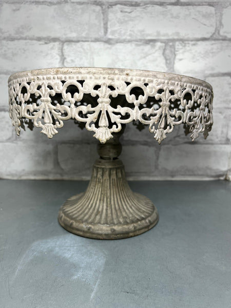 Victorian Style Metal W/ Mirror Cake Stand