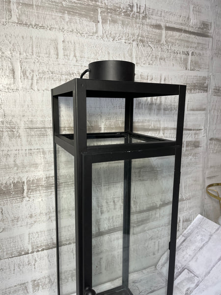 Large Glass and Metal Candle Lantern