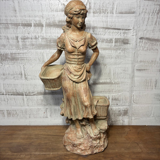 Vintage Home Interiors “Dutch Basket Girl” Statue