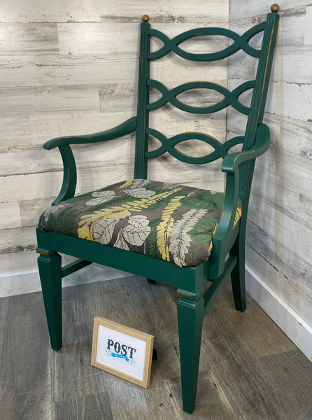 Green Antique Refinished Accent Chair