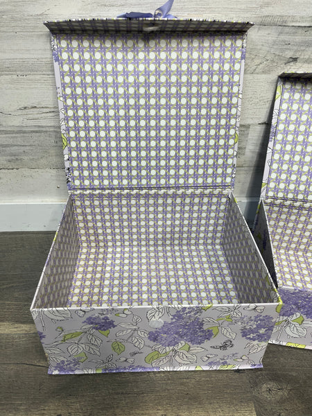 Purple Floral Gift Box Set Of 2