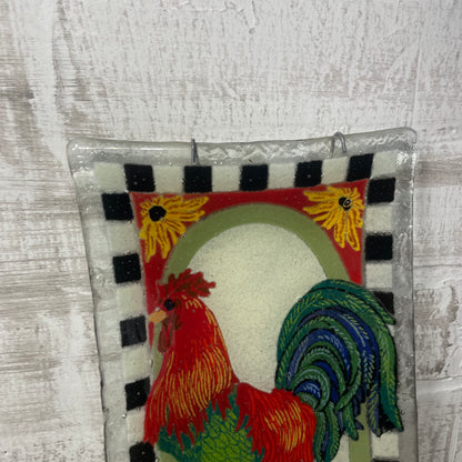 Peggy Karr Checkerboard Fused Glass Plate