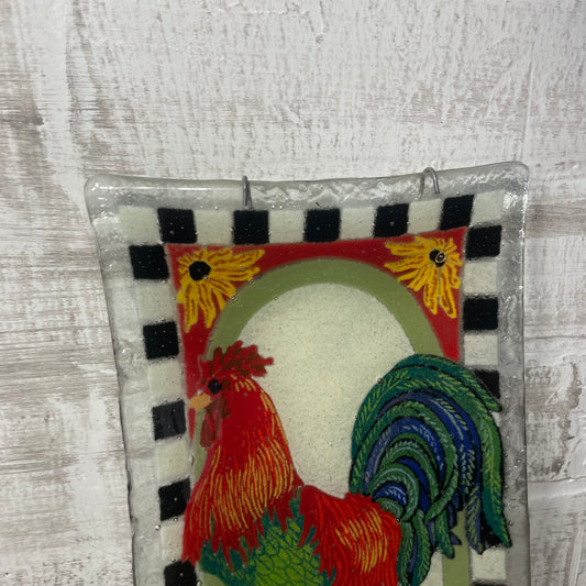 Peggy Karr Checkerboard Fused Glass Plate