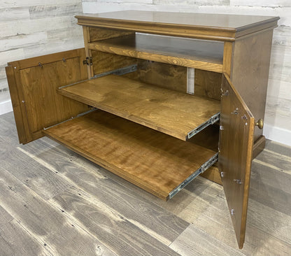 Oak TV Stand Storage Cabinet