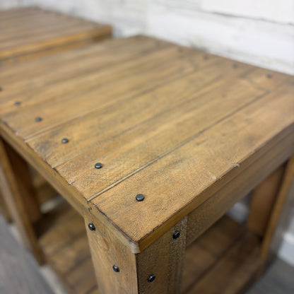 Set Of 2 Rustic End Tables