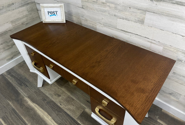 Mid Century Modern White Desk