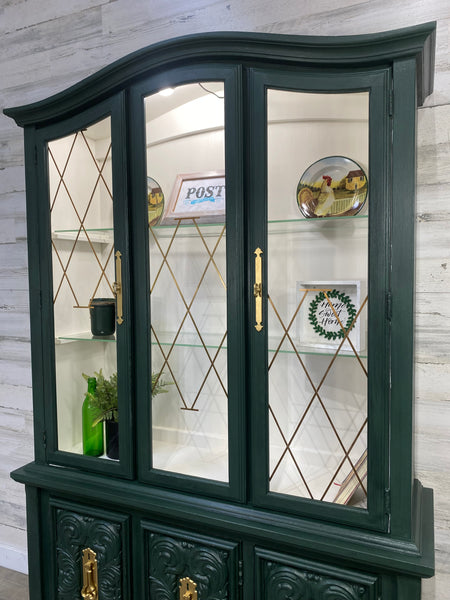 Dark Green Light Up Hutch