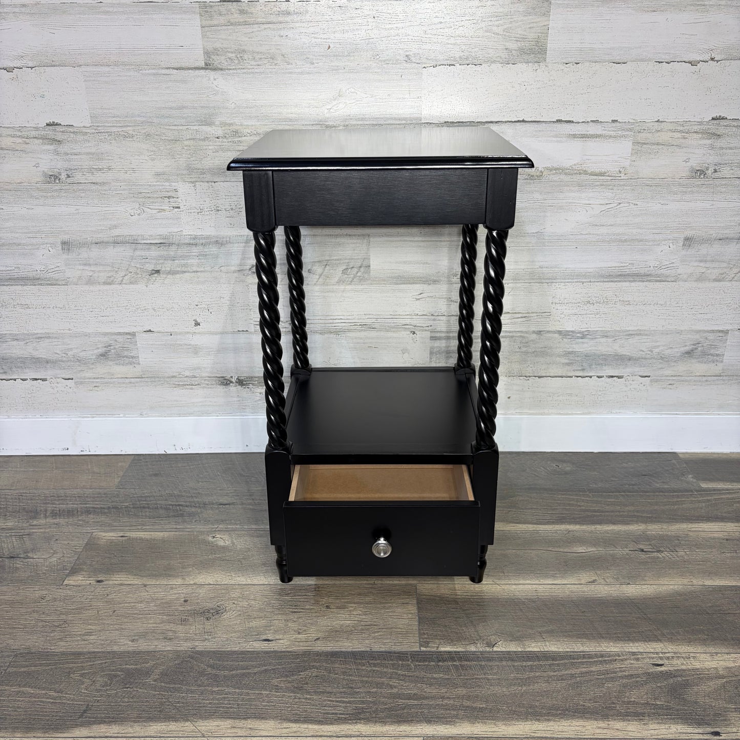 Black Spiral End Table/ Nightstand