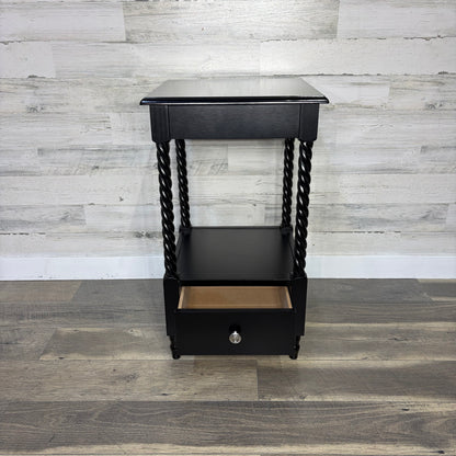 Black Spiral End Table/ Nightstand
