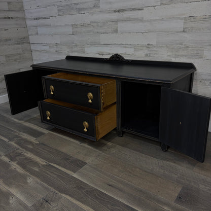 Low Antique Black Buffet