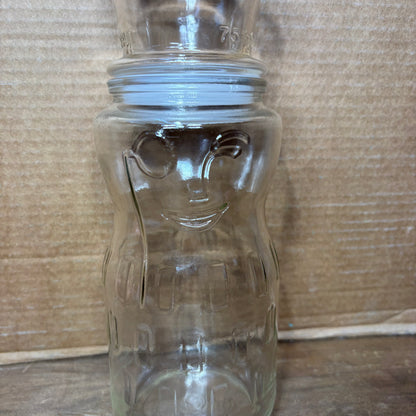 Vintage Mr. Peanut 75th Birthday Glass Canister Food Storage Container