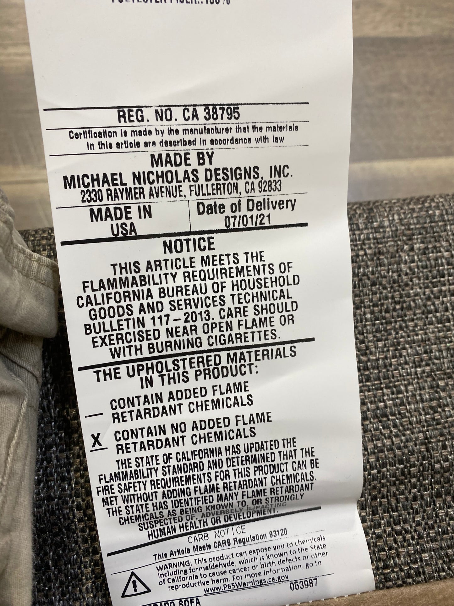 Michael Nicholas Large Gray Sofa Couch