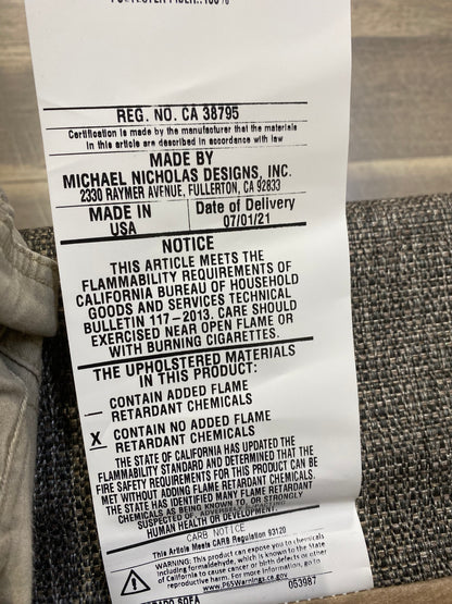 Michael Nicholas Large Gray Sofa Couch