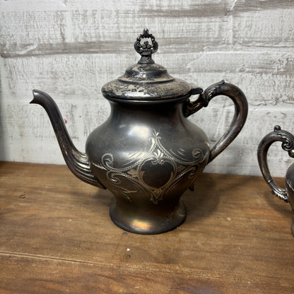 Vintage 1981 Britannia Metal Co. Silver Tea Set Of 4