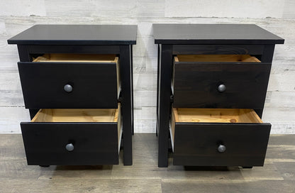 Set Of 2 Black IKEA Nightstands