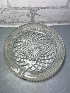 Vintage American 8 Cut Crystal Symmetric Flower Design Clear Cut Ashtray