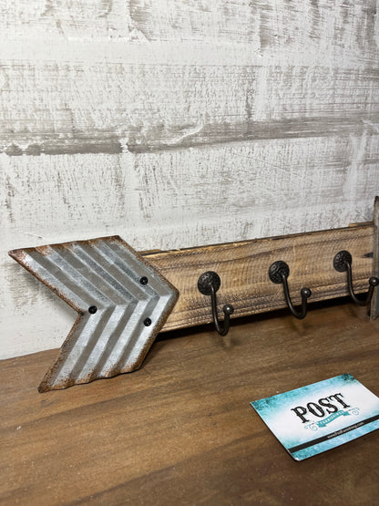 Rustic Galvanized Arrow Key Holder