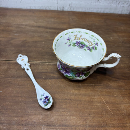 Vintage Royal Albert Tea Cup February Violet Table