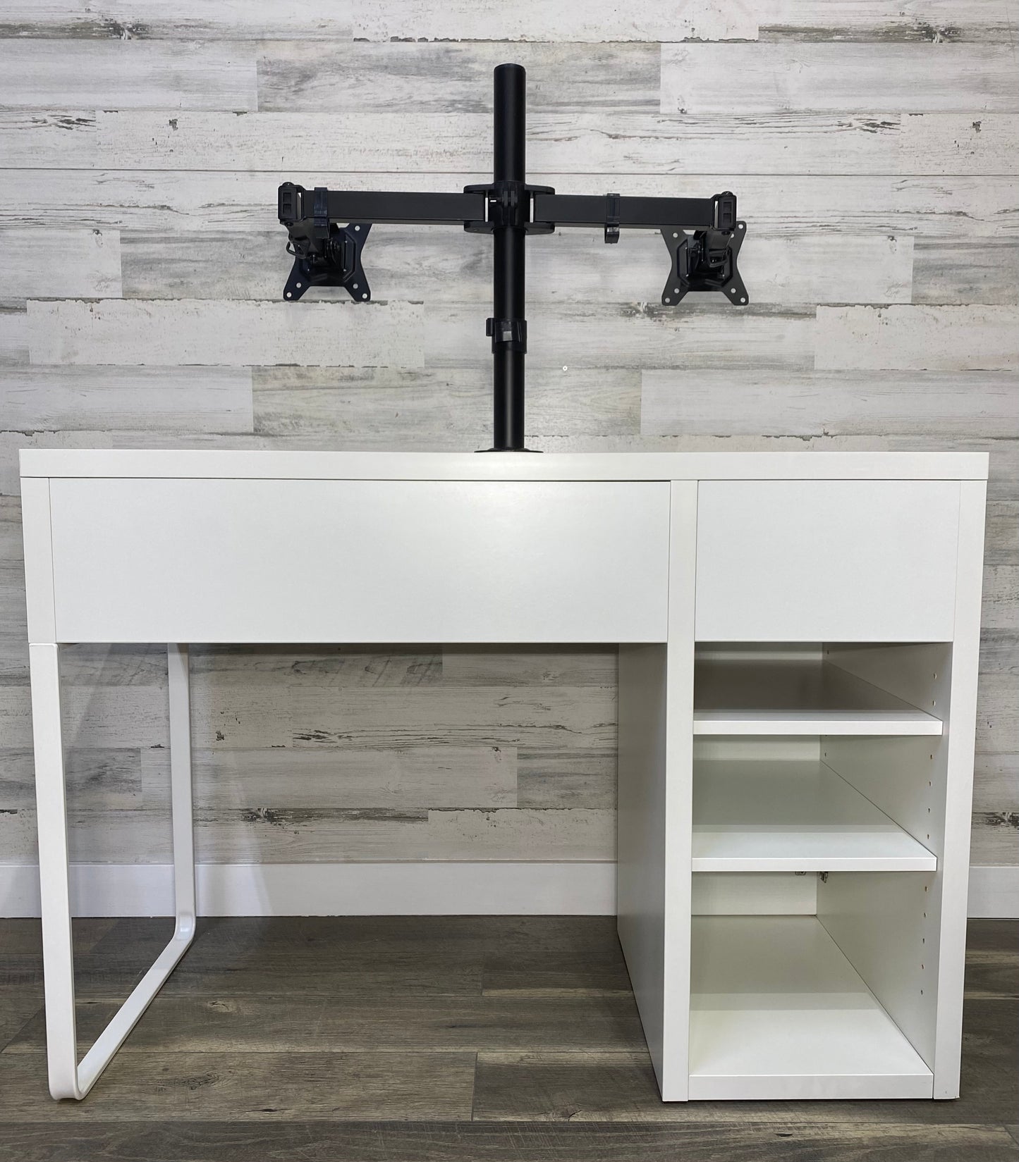 IKEA MICKE Desk with Dual Monitor Stand