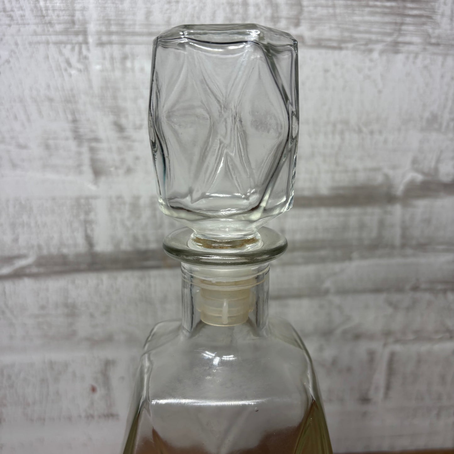 Vintage Diamond Shaped Glass Decanter
