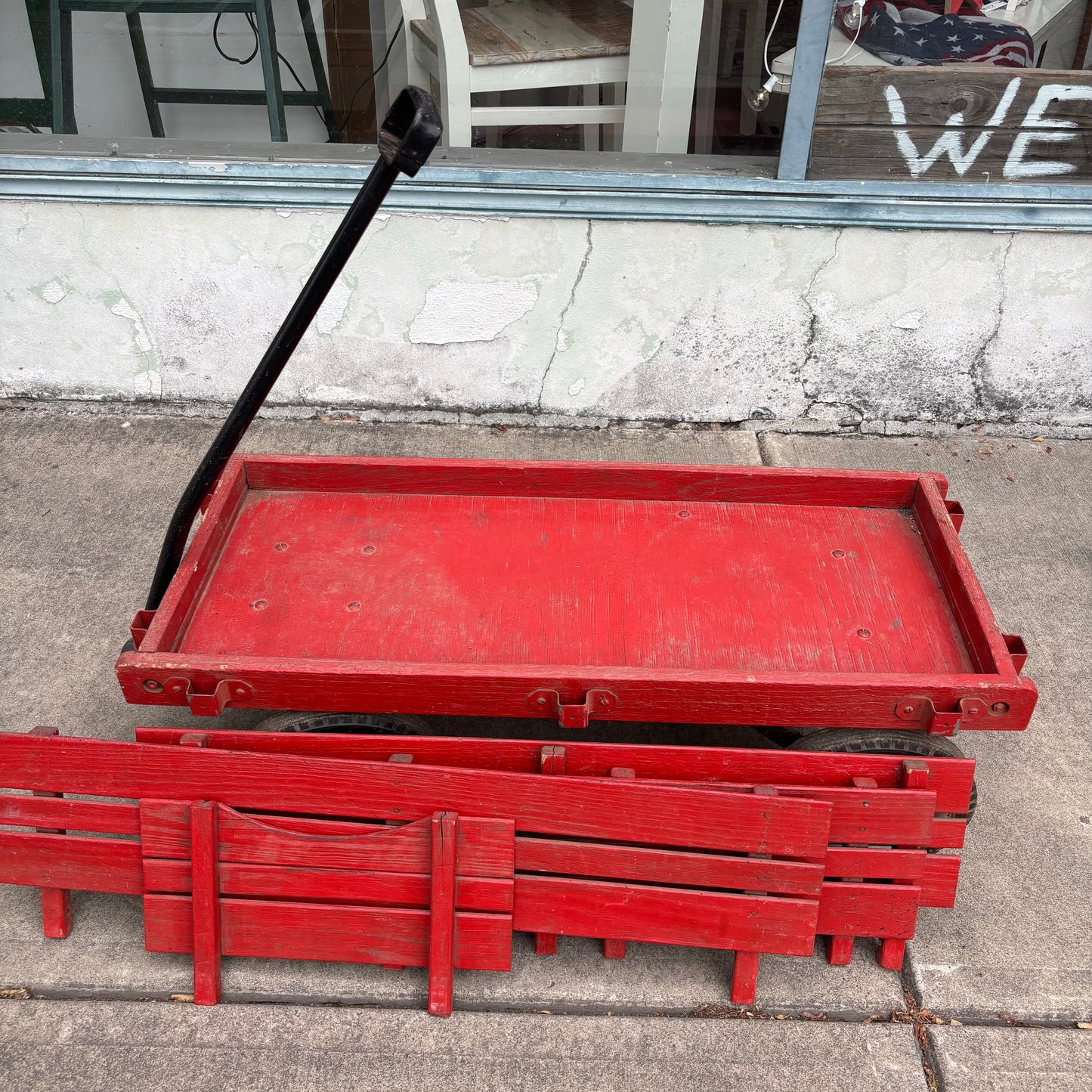 Antique Red Wooden Wagon