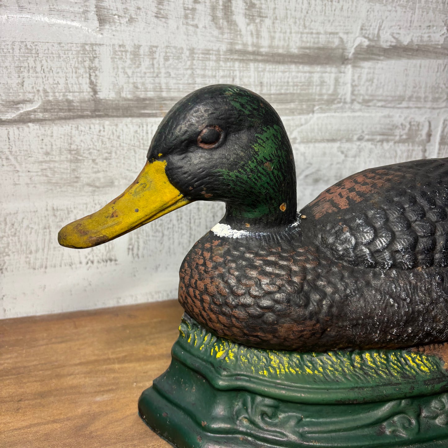 Vintage Wright Studios Cast Iron Mallard Duck Door Stop
