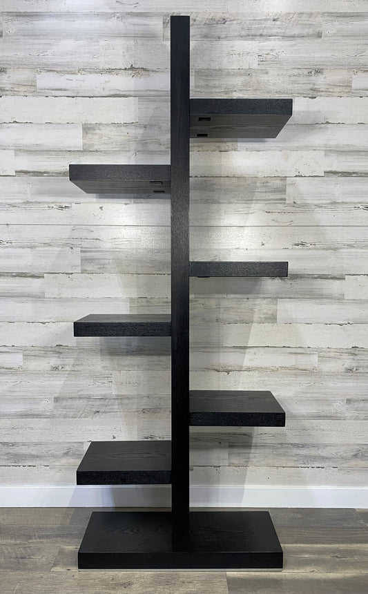 Black Asymmetrical Bookshelf Display