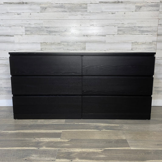 Black IKEA Malm 6 drawer Dresser