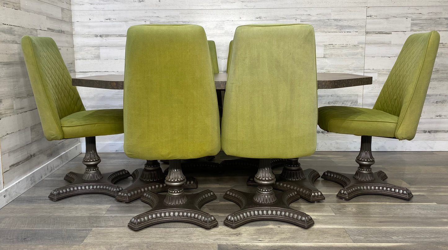 Mid Century Dining Set Green Chairs MetalCraft